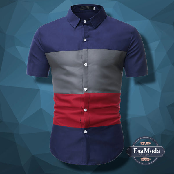 Summer Men's Casual Short Sleeved Floral Shirt